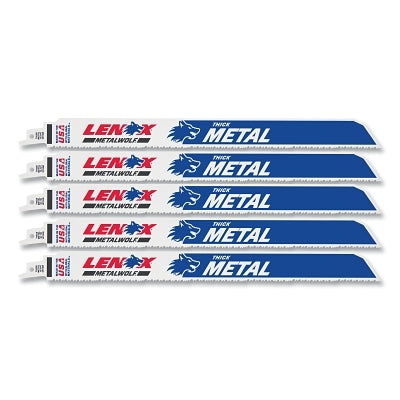 LAZER Bi-Metal Reciprocating Saw Blade, 12 in L x 1 in W x 0.042 in Thick, 10 TPI, 5 EA/PK