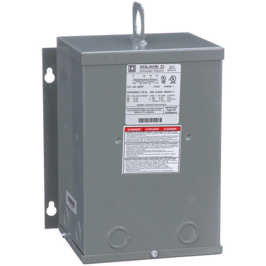 Transformer, dry type, encapsulated, 3kVA, 1 phase, 480V primary, 120/240V secondary, 10A, 115C rise  TAA, BAA, BABA, BAA_COTS