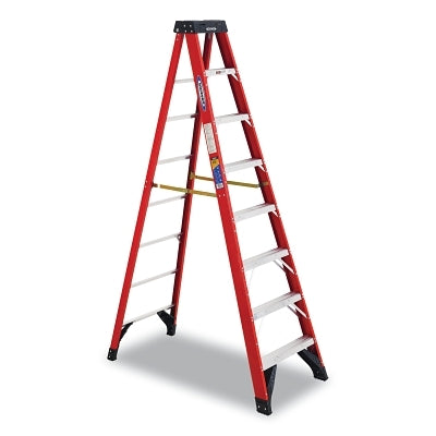 Fiberglass Stepladder, 6308, Type IAA, 8 ft L, 26.84 in W, Single-Sided, 375 lb Load Capacity, Yellow