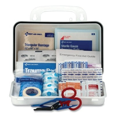 Contractor's First Aid Kit, 10 Person, Plastic Case, Portable/Wall Mount