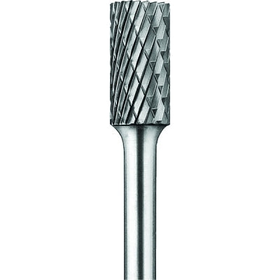 Carbide Cylindrical/Plain Bur Bit, 1/2"Dia. x 1"L Cut, 1/4" Shank, Alt. Diamond