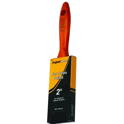 Latex Paint Brush, 9/16 in thick, 2-1/2 in trim, Polyester, Walnut Wood handle