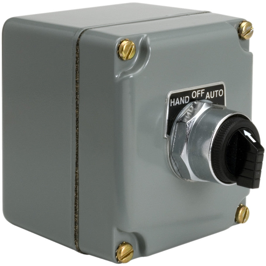 Harmony Control Station   Operators, Contact Block, Legend Plate, 1 Push Button, 1NO 1NC HAND-OFF-AUTO, Screw-Clamp Terminals