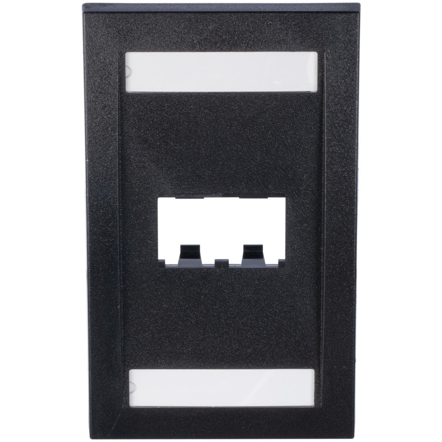 Mini-Com Executive Series Faceplate, 1 Gang, 2-Port, Black