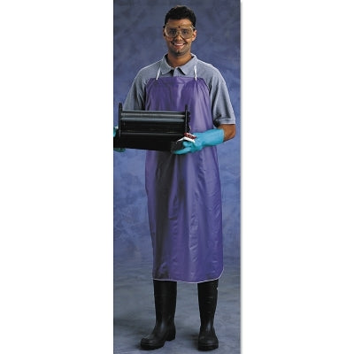 PVC Adjustable Apron, 56-001, 8 mil, 3-Pc 28 in Ties, 33 in W, 44 in L, Blue