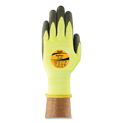 11-423 Heat Resistant Gloves with High Visibility, Size 9, Yellow/Black