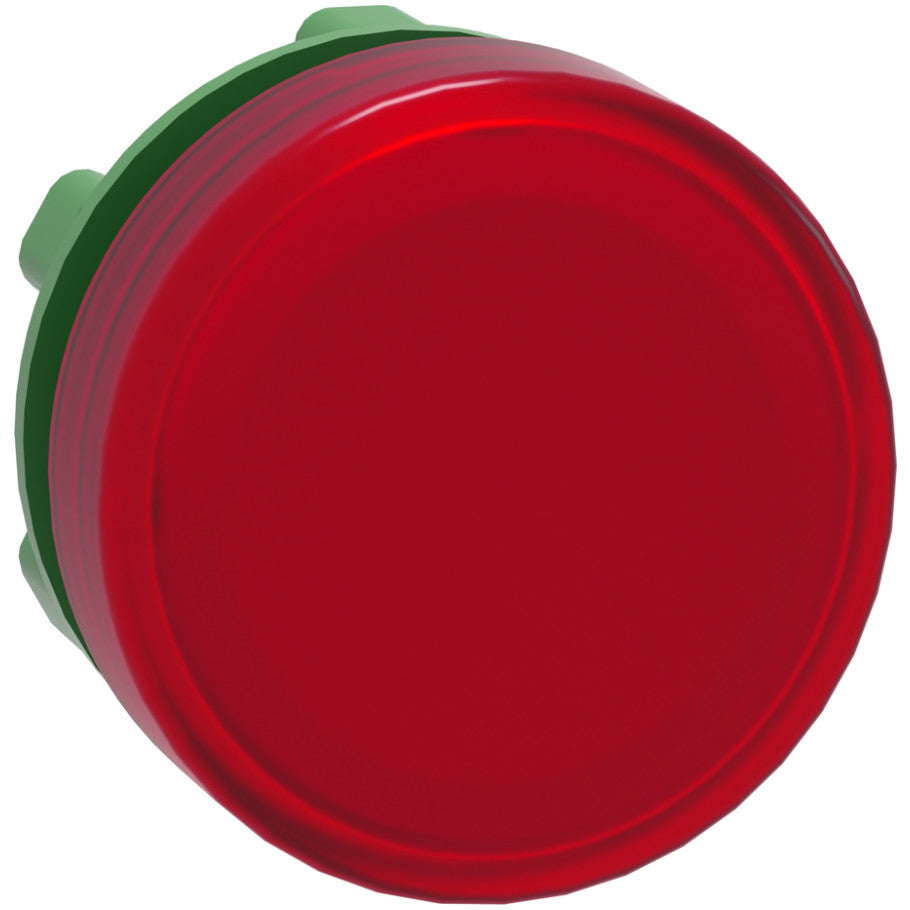 Harmony XB5 Head for Integral LED, Plain Lens, 22mm, Round Shape, Plastic Bezel, Red