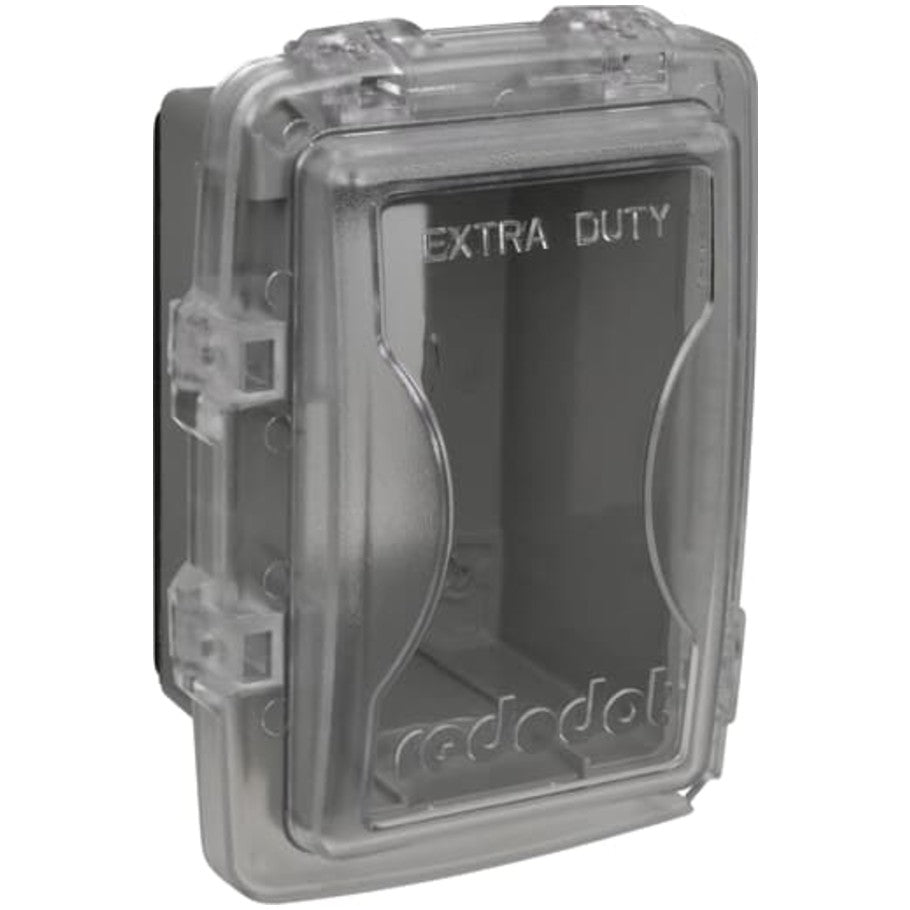 Code Keeper Weatherproof While-in-Use Cover, Extra-Duty, Vertical/Horizontal, 1-Gang, 2-1/4 in. D, Grey Base/Clear Cover