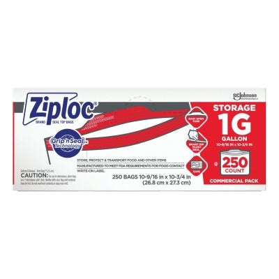 Double Zipper Storage Bag, 1 gal, 250/Box
