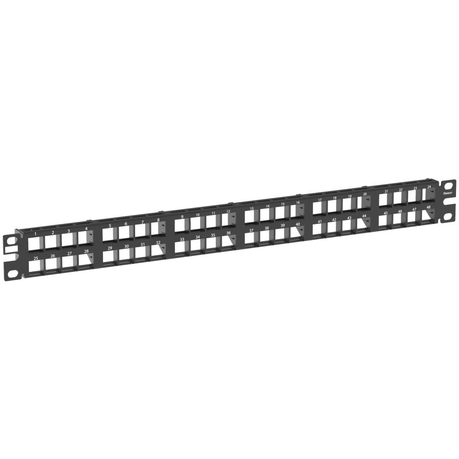 Copper Patch Panels, Non Shielded, Black, 48 Port, 1 RU