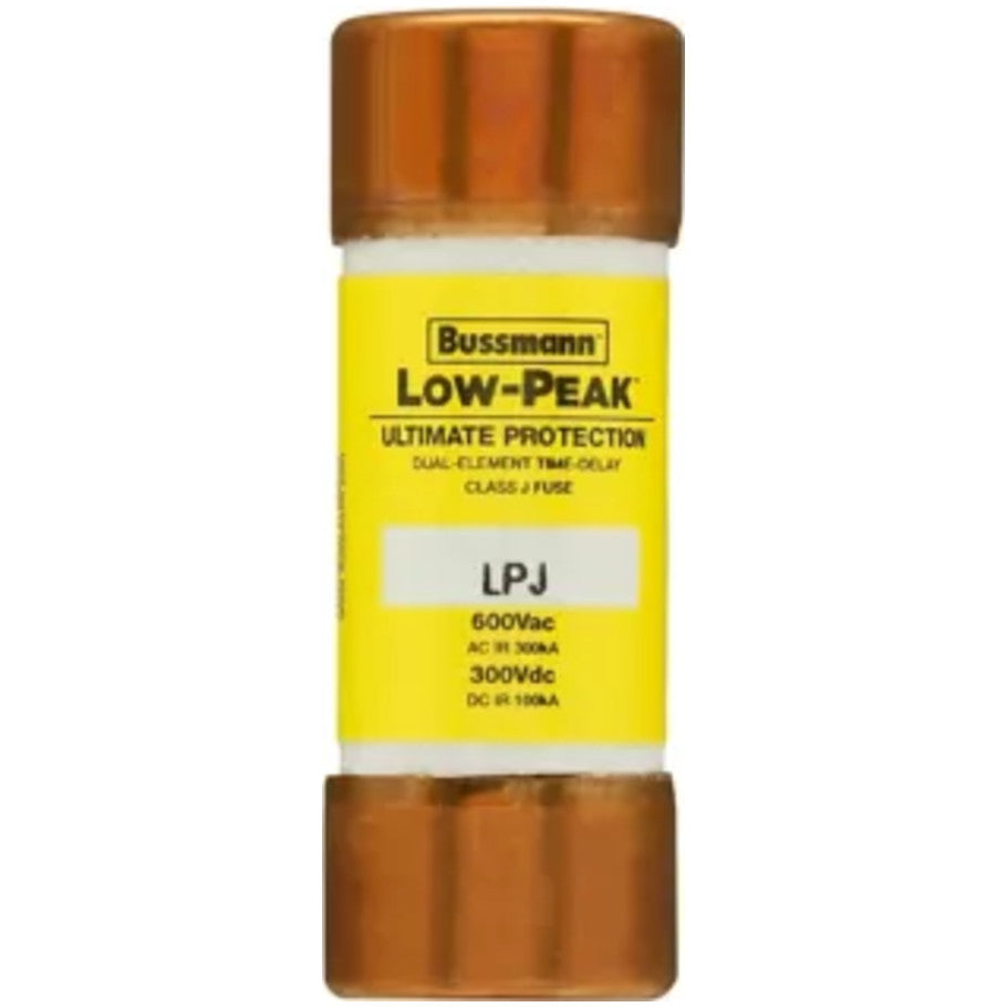 Low-Peak LPJ-SP Series Class J Time Delay Fuse, Dual-Element, Current-Limiting, 1-1/4A, 600Vac/300Vdc