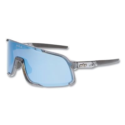 Hulk HK4 Series Safety Glasses, Cayman Blue Mirror, MAX3 Hard Coating, Crystal Gray Polycarbonate Frame