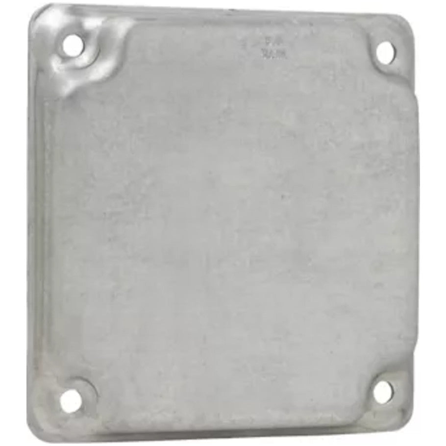 4 in. Square Surface Cover, Steel, Raised 1/2 in., Blank