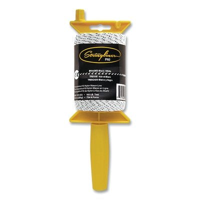 PRO Mason's Line Reel, 500 ft Braided #18 Nylon with Reel, Black/White