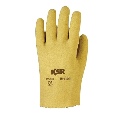 KSR Multi-Purpose Vinyl-Coated Gloves, Interlock Knit Liner, 10, Yellow