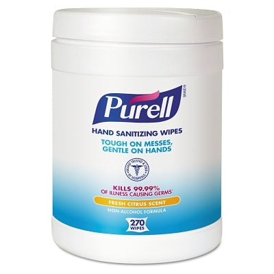 Hand Sanitizing Wipes, Eco-Fit Canister, 270 Sheets, Citrus