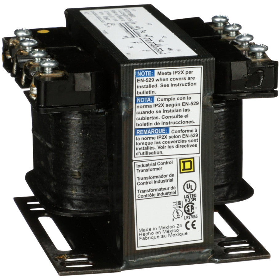 Type T Industrial Control Transformer, 1-Phase, 240x480V Primary, 24V Secondary, 100VA