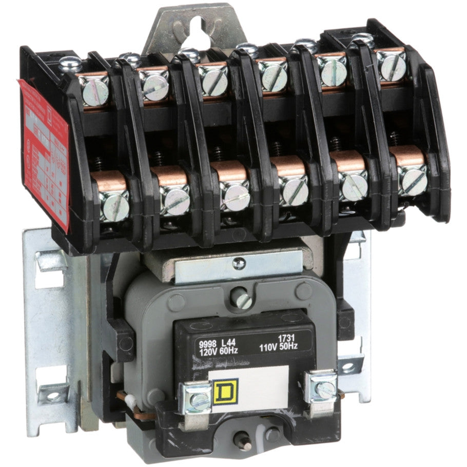 Lighting Contactor, Electrically Held, 120V, 6NO, Open-Type Enclosure