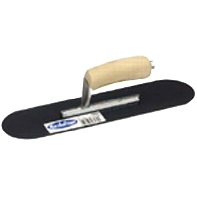 Pool Trowel, Blue Steel, Wood Handle, 16 in L, 4.5 in W