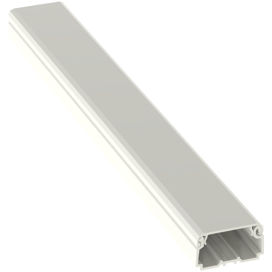 Pan-Way LDPH10 Non-Metallic Tamper Resistant 2-Piece Latching Surface Raceway With Adhesive Backing, Off-White