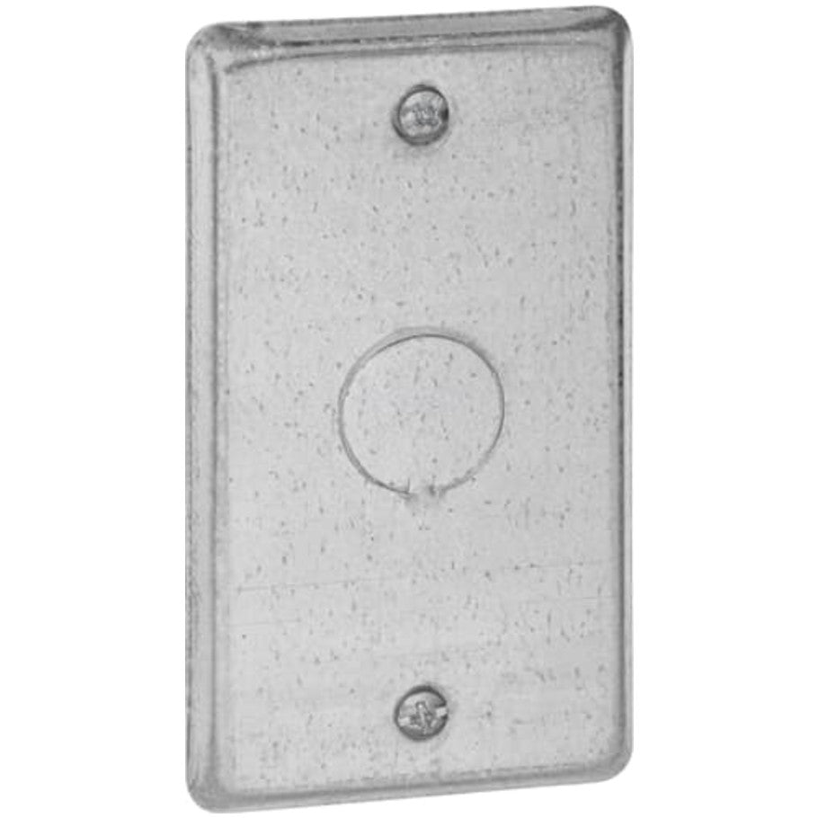 4 x 2-1/8 in. Utility Box Cover, Steel, Raised 1/4 in., (1) 1/2 in. Center Knockout