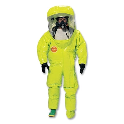 Tychem TK Encapsulated Level A Suit Front Entry, Green/Lime Yellow, Large