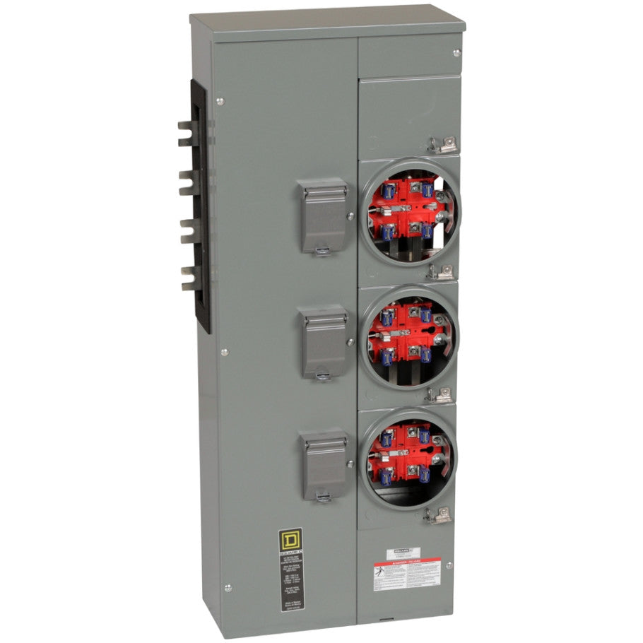 EZ Meter Pak EZMR Residential Branch Unit, 5 Jaw Ringless Socket With Horn Bypass, 225A, 3 Phase IN