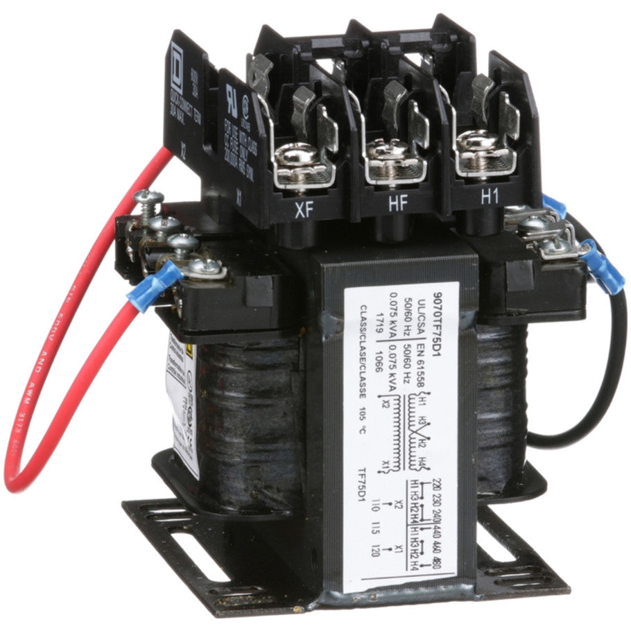 Type TF Industrial Control Transformer, 1-Phase, 240x480V Primary, 120V Secondary, 75VA