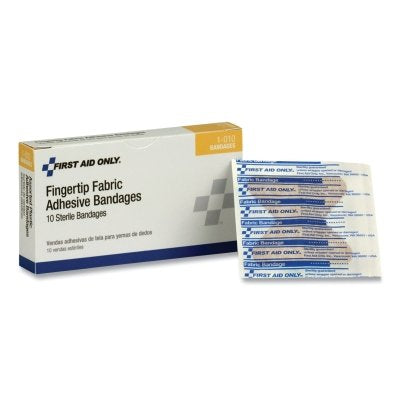 Fabric Bandage, 1-3/4 in x 2 in, Fingertip Bandage, 10/Box