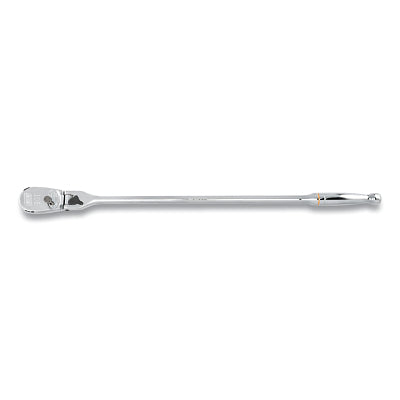 90T Ratchet, Tear Drop, 1/2 in Drive, 24.00 in OAL, Alloy Steel, Full Polish Chrome, Locking Flex Handle