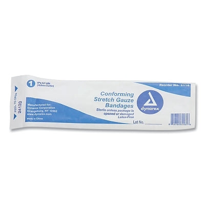 Sterile Stretch Gauze Bandage Wrap, 6 in x 4 yd, Gauze Roll