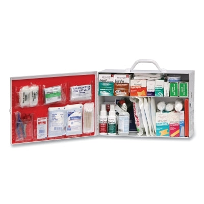 First Aid Kit, Two-Shelf ANSI-B Cabinet for Home or Small Business Settings, Metal