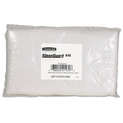 A40 Liquid and Particle Protection Sleeve Protector, 18 in L, Elastic Bicep/Wrist Closures, One Size Fits Most, White