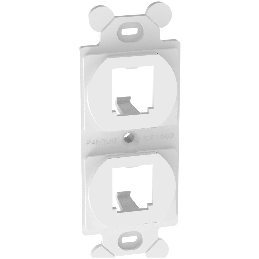 Mini-Com 106 Duplex Outlet Frame, White, 2-Port