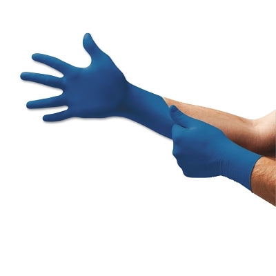 UltraSense US-220 Nitrile Disposable Gloves, Finger - 11 mm; Palm - 8 mm, Large, Blue