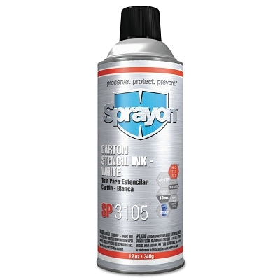 Stencil Ink, 12 oz Aerosol Can, White