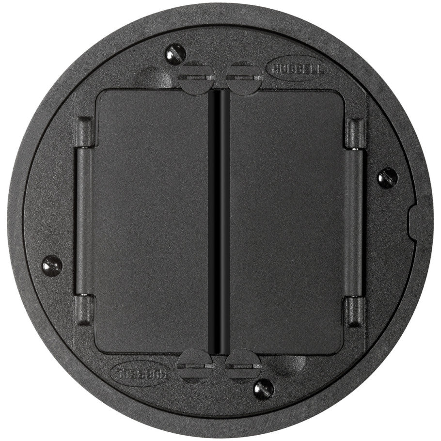 SystemOne Universal Floor Box Cover, Cast Aluminum, Tile Floor Applications, Black