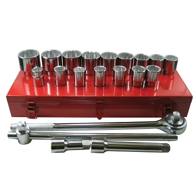 21 PIECE 3/4" DR. SAE SOCKET SET 12 PT