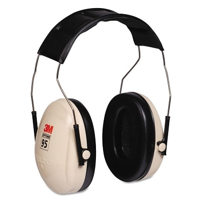 3M H6A/V PELTOR Optime 95 Earmuff, 21 dB NRR, White/Black, Over the Head