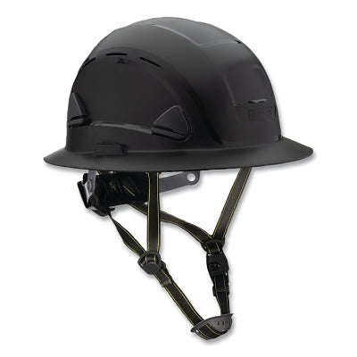 Fibre-Metal Climbing Style Full Brim Safety Helmet, Type II, Class C, Ratchet Suspension, Vented, Black