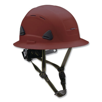 Fibre-Metal Climbing Style Full Brim Safety Helmet, Type II, Class C, Ratchet Suspension, Vented, Brown