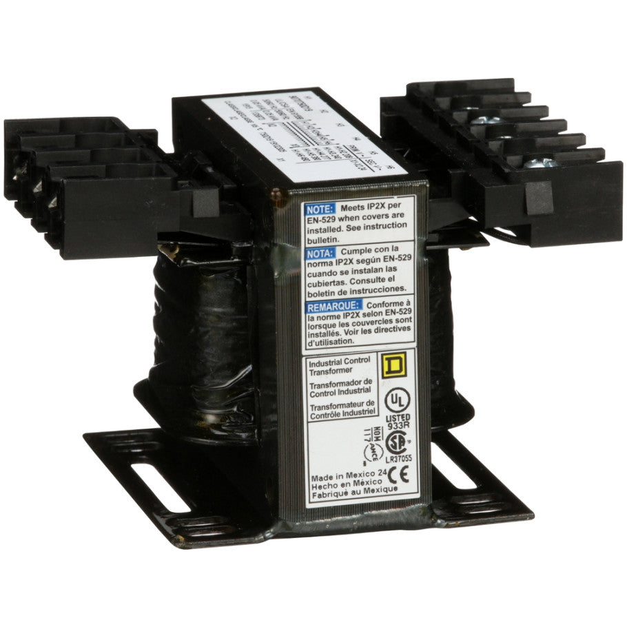 Type T Industrial Control Transformer, 1-Phase, 208/240/277/380/480V Primary, 24V Secondary, 50VA