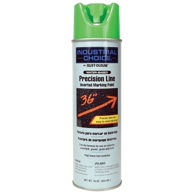 Industrial Choice M1600/M1800 System Precision-Line Inverted Marking Paint, 17 oz, Fluorescent Green, M1800 Water-Based