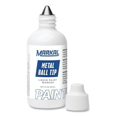 Ball Paint Marker Non-Drip Paint, Blue, 1/8 in Tip, Metal Ball Point