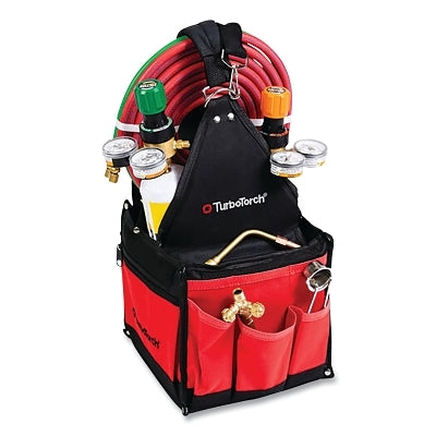 Portable Welding and Brazing Kit, Includes Tote Bage, Torch Handle, Nozzles, Hose, Arrestors, Flint Striker, Gas Regulators