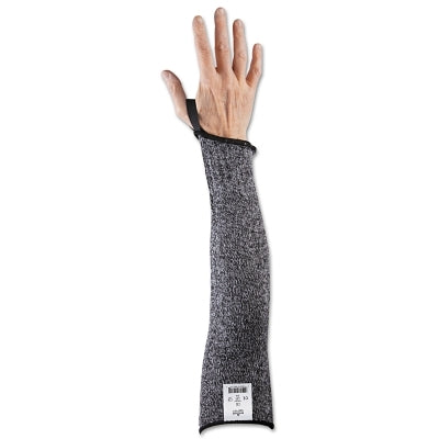 Cut-Resistant HPPE Sleeves, A3, 16 in Long, 9/Large, Thumb Loop, Grey