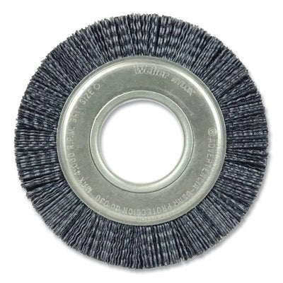 Burr-Rx Crimped Filament Wheel Brush, 6 in dia, Abrasive Nylon, 4000 rpm