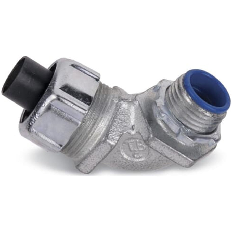 Metallic Bullet, Threaded, Zinc Electro-Plated, Steel, 90 Degree, Insulated Throat, 1/2 in.
