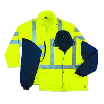 GloWear 8385 Class 3 4-In-1 Thermal Jackets, Large, Lime