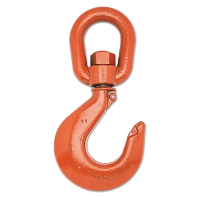 1014 Series Latched Swivel Hoist Hook, Size 11 Painted Orange